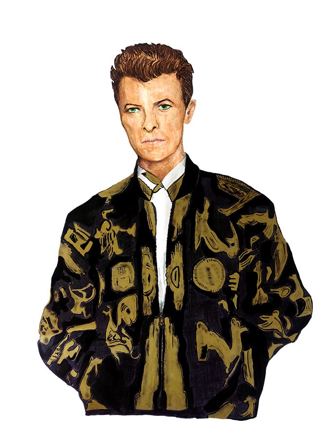 David Bowie (Aguada de rotulador y tinta)